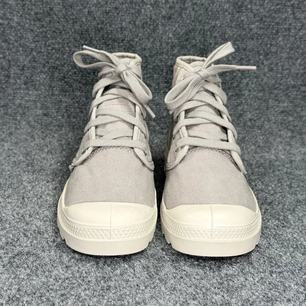 Palladium Pampa Hi Sneakers Women's‎ 8.5 Grey Canvas Athletic Retro Shoes Boots